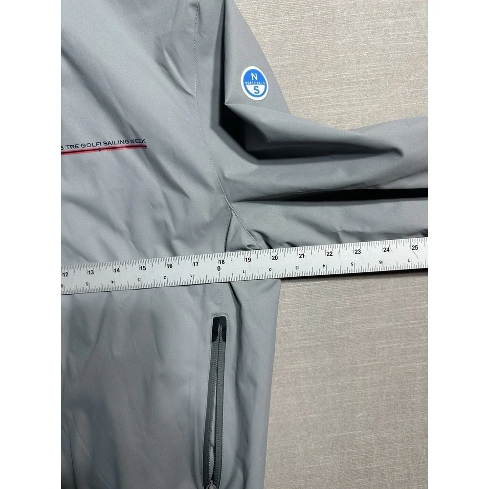 North Sails Mesh Lined Sailer Jacket Mens Medium Grey High Neck Full Zip Bomber
